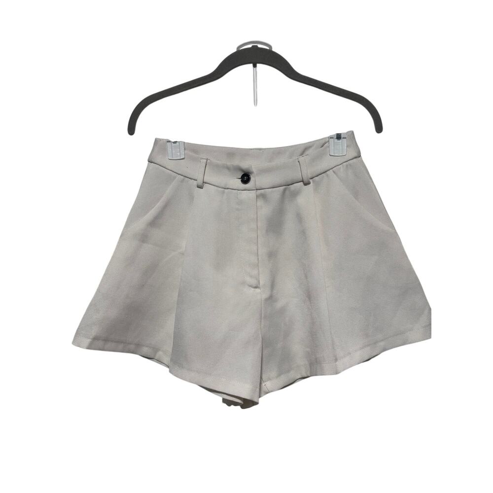 SHEIN White High Waist Flared Shorts S - Picture 2 of 6